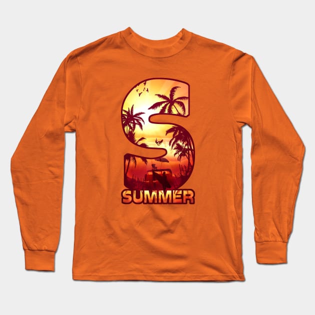 S for Summer Long Sleeve T-Shirt by DVerissimo